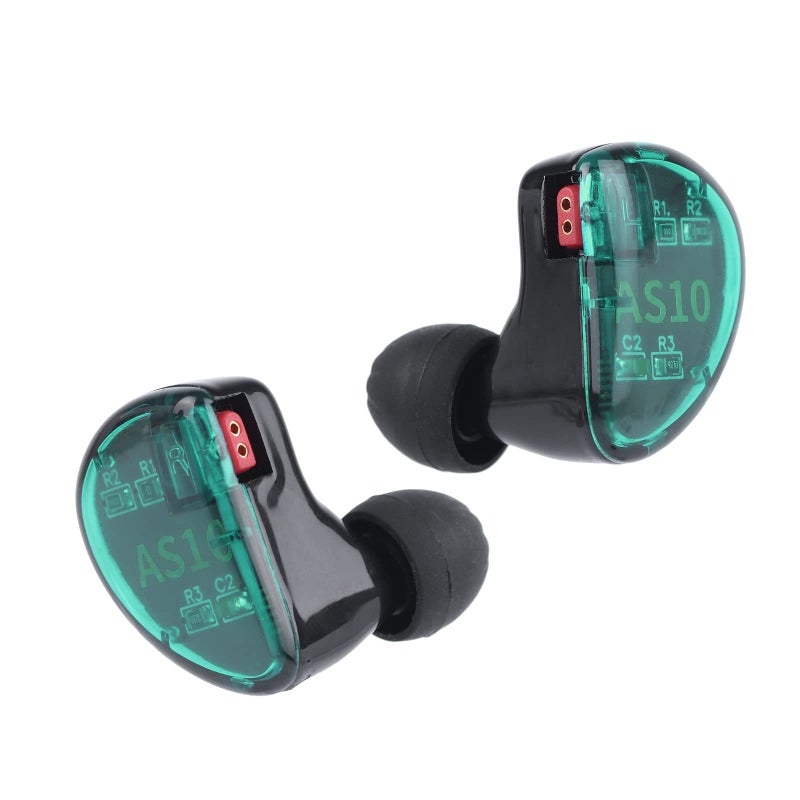 Linsoul KZ AS10 5BA HiFi Stereo in-Ear Earphone High Resolution Earbud Headphone with 0.75mm 2 pin Cable, Five Balanced Armature Drivers, Noise Cancelling(with Mic, Cyan) - Image 1